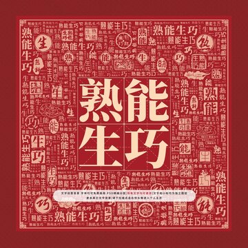 熟能生巧文字裝飾畫
