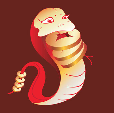 蛇年招財(cái)卡通