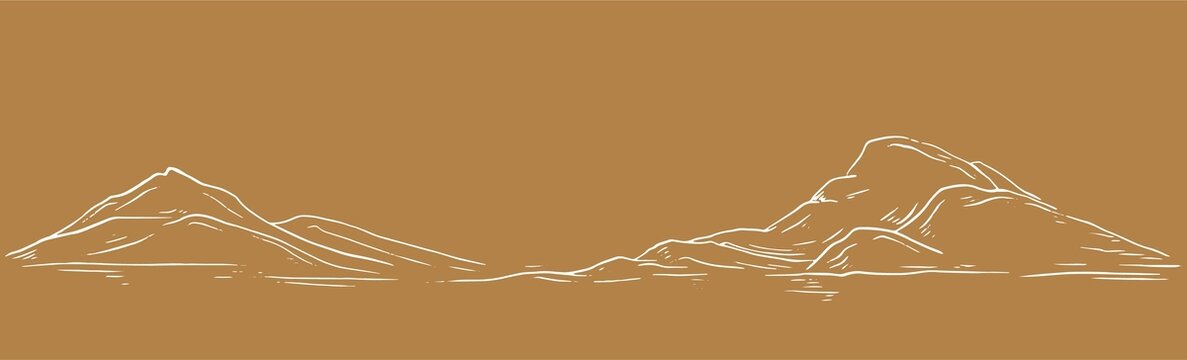 線條山插畫