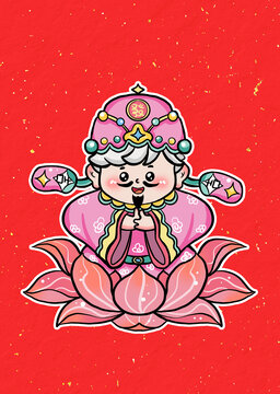 可愛財神祝福喜慶節(jié)日吉祥人物