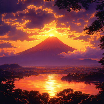 霓虹富士山