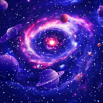 宇宙星空壁紙壁畫(huà)