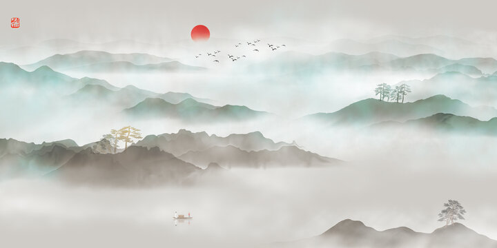 新中式山水畫