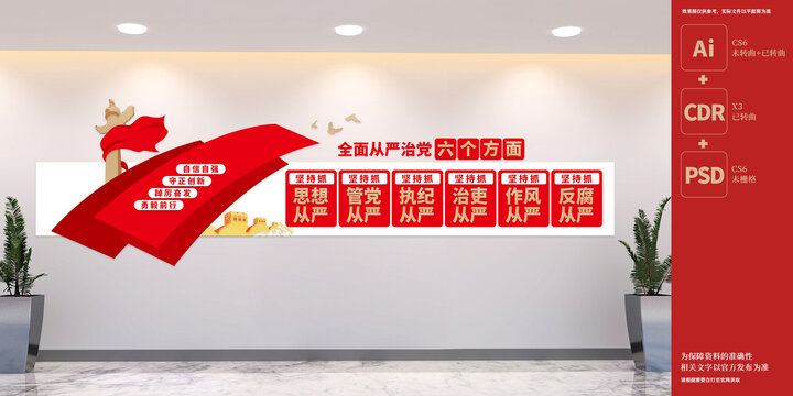 從嚴(yán)治黨六個方面文化墻