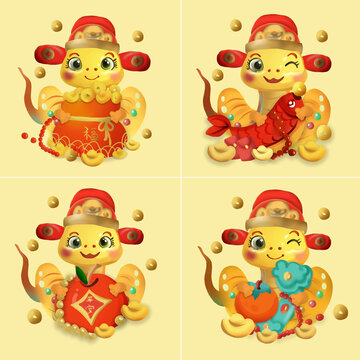 蛇年插畫合集