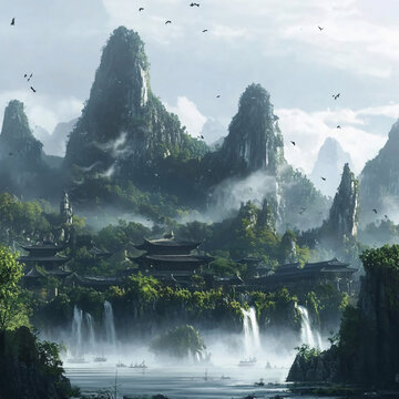 古風(fēng)山水場(chǎng)景