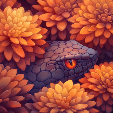 蛇與菊花
