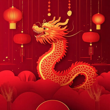 龍年紅金漸變