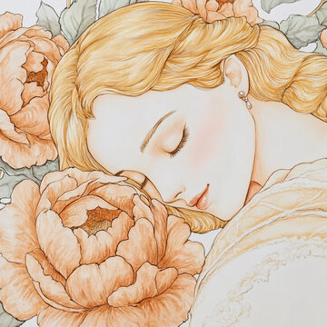 牡丹花女孩