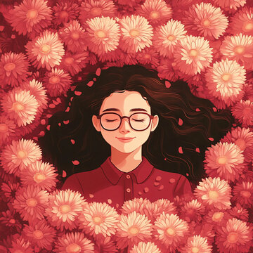 花卉女孩頭像