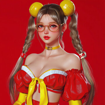 雙馬尾少女建模