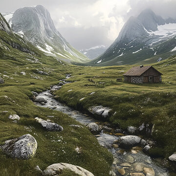 寫(xiě)實(shí)山間風(fēng)景