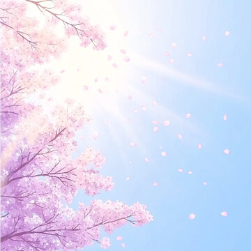 天空櫻花背景
