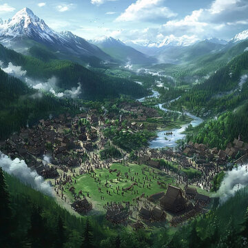 山川下的村落