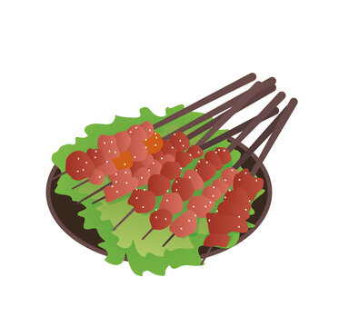 燒烤美食矢量圖