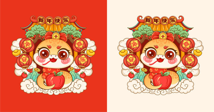 蛇年窗貼