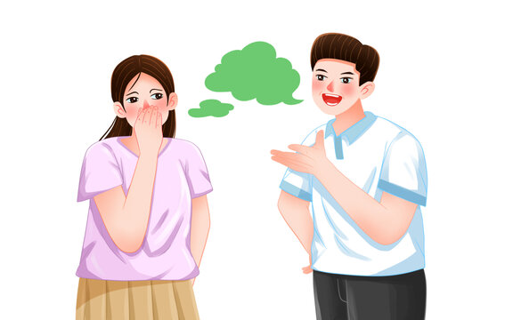 醫(yī)療健康口臭說(shuō)話(huà)的人插畫(huà)