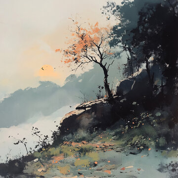 風(fēng)景厚涂