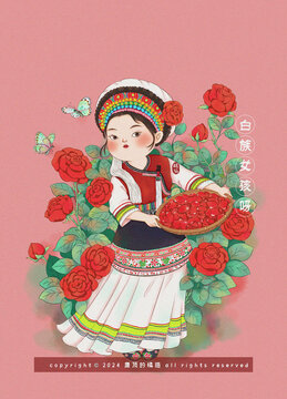 民族女孩之白族玫瑰花女孩