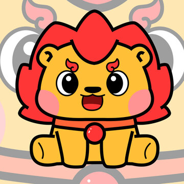 卡通小獅子吉祥物