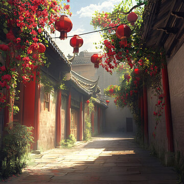 江南小巷場景
