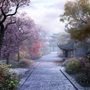 中式路景