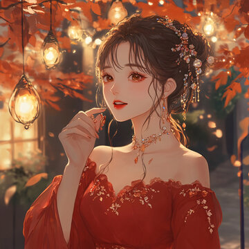 古風(fēng)紅衣少女