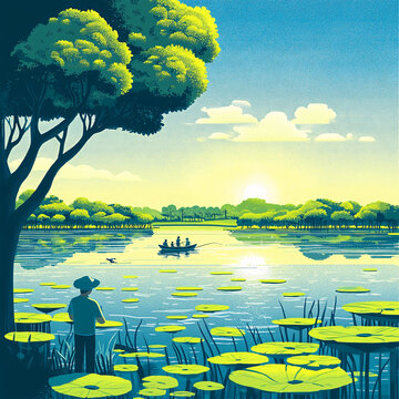 湖景