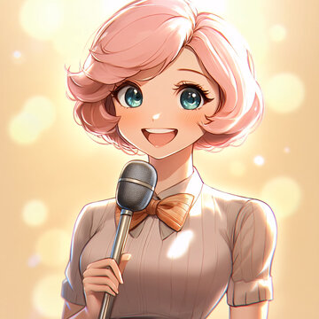 卡通可愛女孩主持頭像
