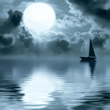 海洋月光帆船