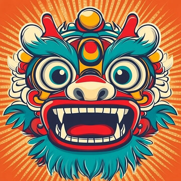 國(guó)潮舞獅頭