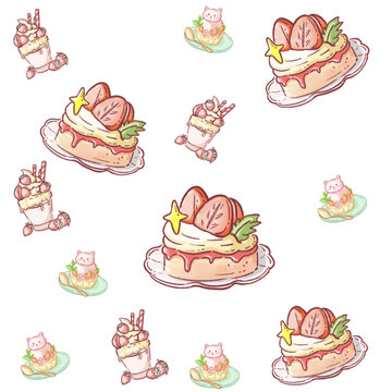 蛋糕插畫貼紙