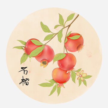圓形小品石榴