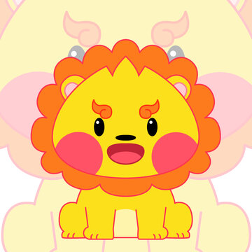 卡通可可愛(ài)愛(ài)小獅子