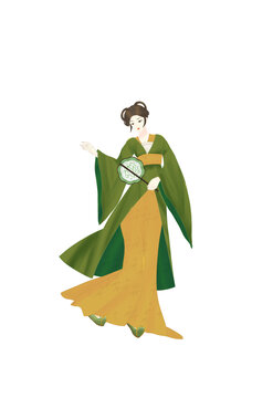 古扇美人