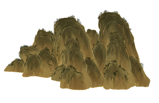 古畫山石素材