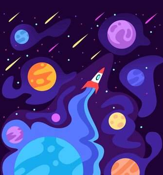 太空宇宙印花插畫設計