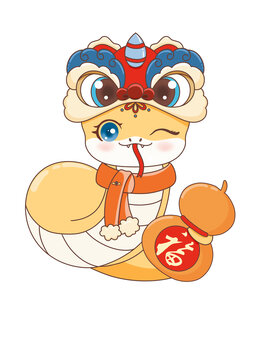 國風蛇年IP插畫