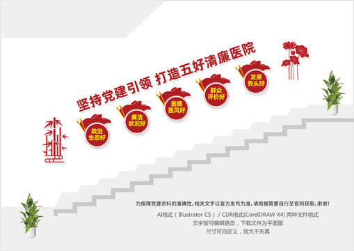 五好清廉醫(yī)院樓道文化墻