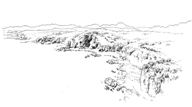 大連金石灘鋼筆畫(huà)