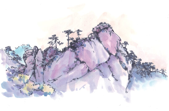 遼寧鞍山千山景區(qū)水彩