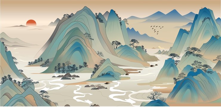 矢量千里江山圖