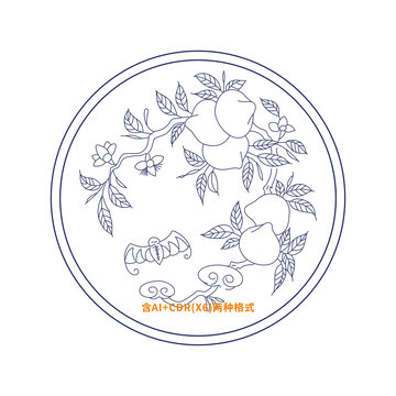 福壽青花紋樣