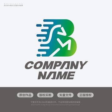 B字母白馬LOGO標(biāo)志設(shè)計(jì)