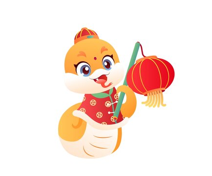 卡通喜慶中國(guó)蛇
