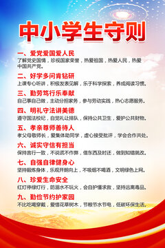 中小學生守則海報