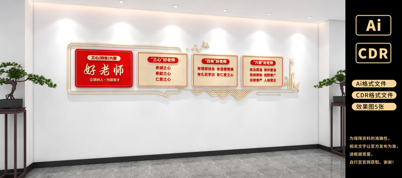 三心四有六要老師文化墻教師文化墻