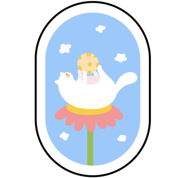 可愛(ài)卡通小貓插畫(huà)