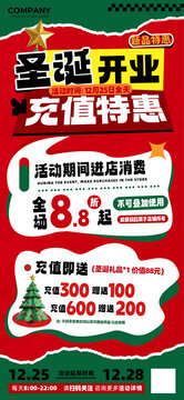 圣誕開(kāi)業(yè)充值特惠活動(dòng)海報(bào)