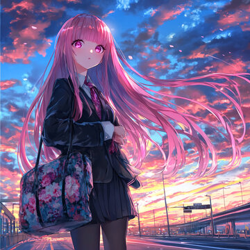 粉色頭發(fā)少女